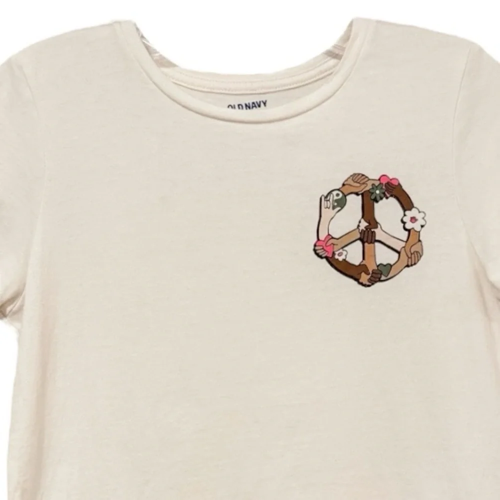 Old Navy World Peace Sign Short Sleeve Cotton T-Shirt